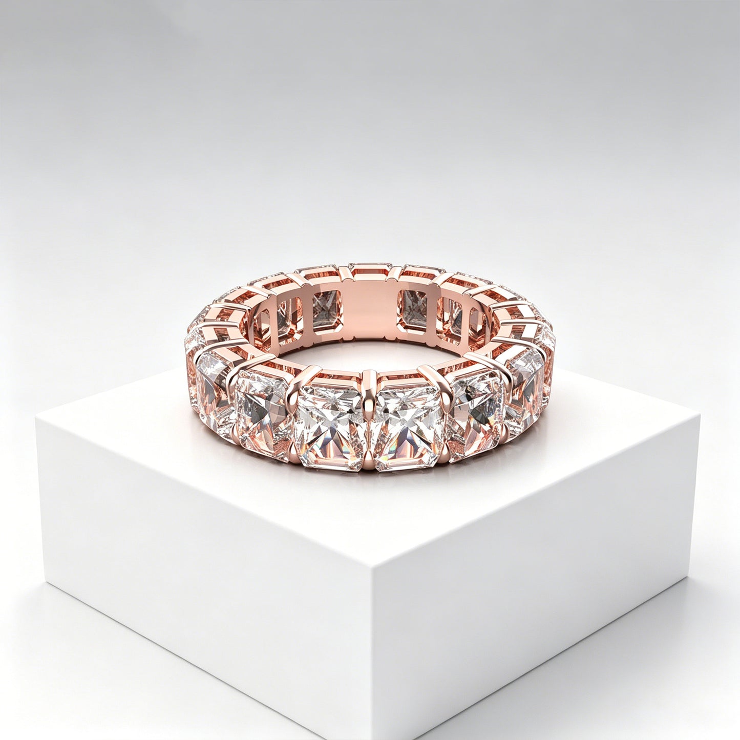 Ophelia Eternity 3.6 Carat (ctw) LAB GROWN Diamond Vintage Engagement 9K /14K /18K Gold Ring Wedding Ring for Women, Eternal Covenant Full Diamond Round Ring, Luxury Ring for Women (Clarity VVS1-VVS2)