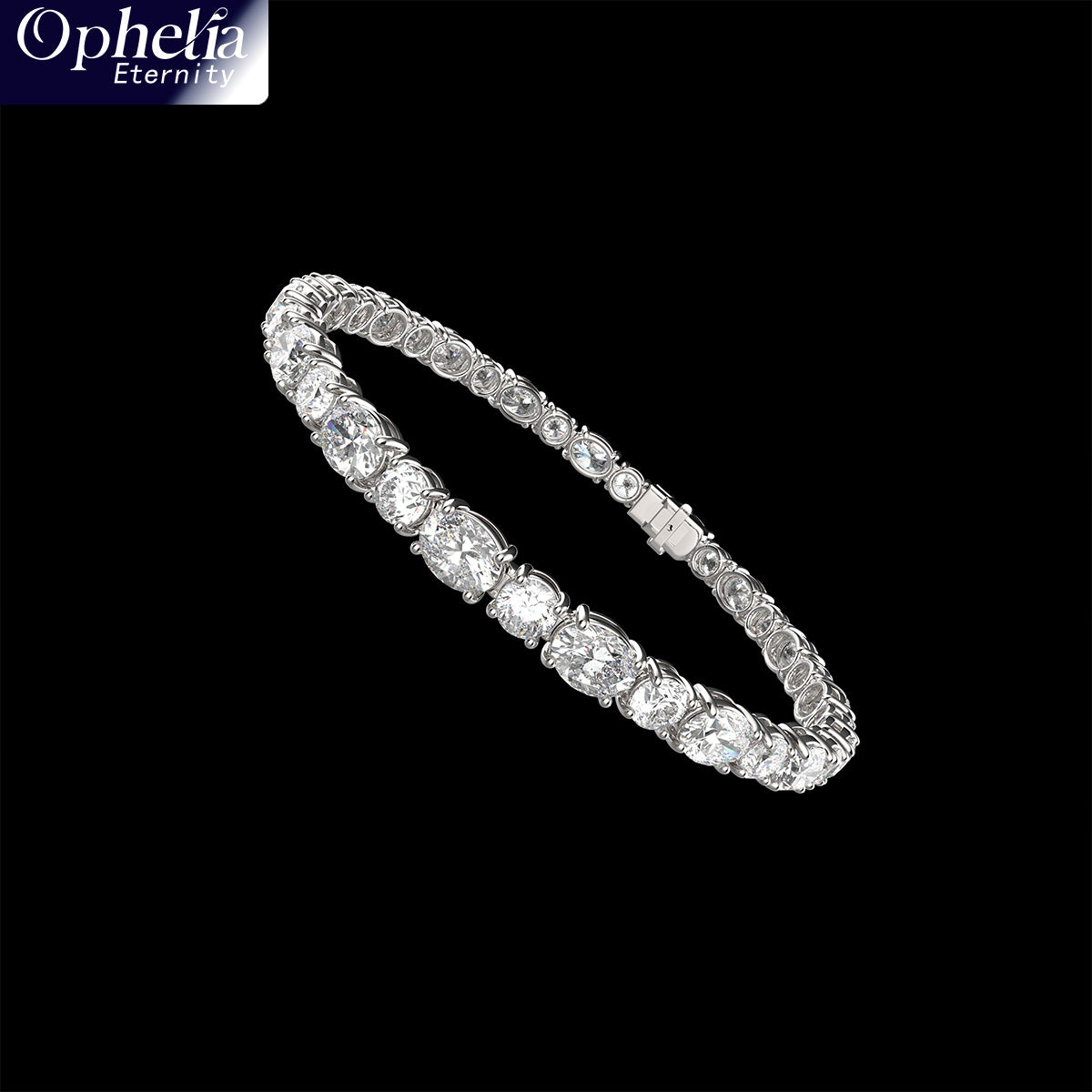Ophelia Eternity 4-10ct 9K/14K18K White Gold Lab-grown diamond Tennis Bracelet, 4-Prong, D-VS2/SI1 - Free