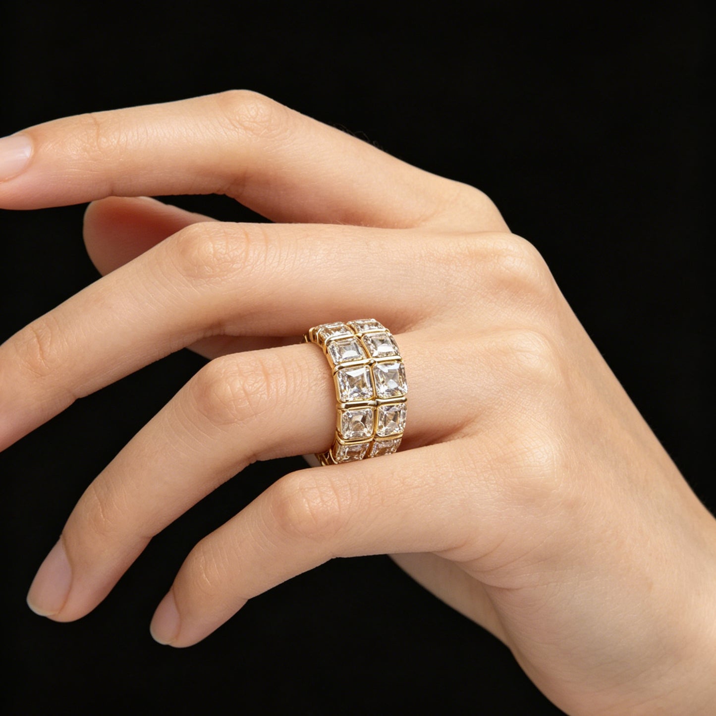 Ophelia Eternity 3.6 Carat (ctw) LAB GROWN Diamond Vintage Engagement 9K /14K /18K Gold Ring Wedding Ring for Women, Eternal Covenant Full Diamond Round Ring, Luxury Ring for Women (Clarity VVS1-VVS2)