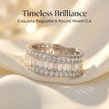 ELVORIQUE 141-Stone Round & Baguette Moissanite Eternity Ring
