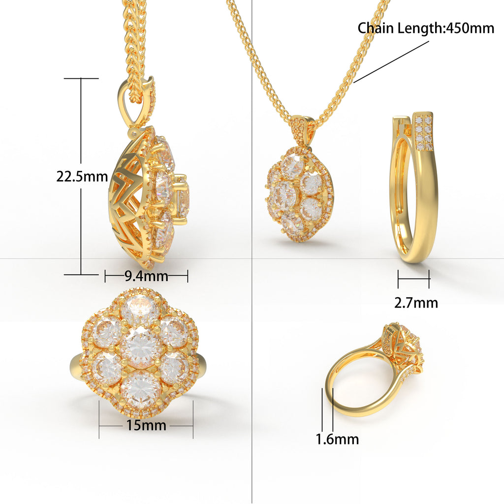 Bloom in Motion Lab-Grown Diamond Convertible Flower Ring & Pendant in 10K/14K Gold