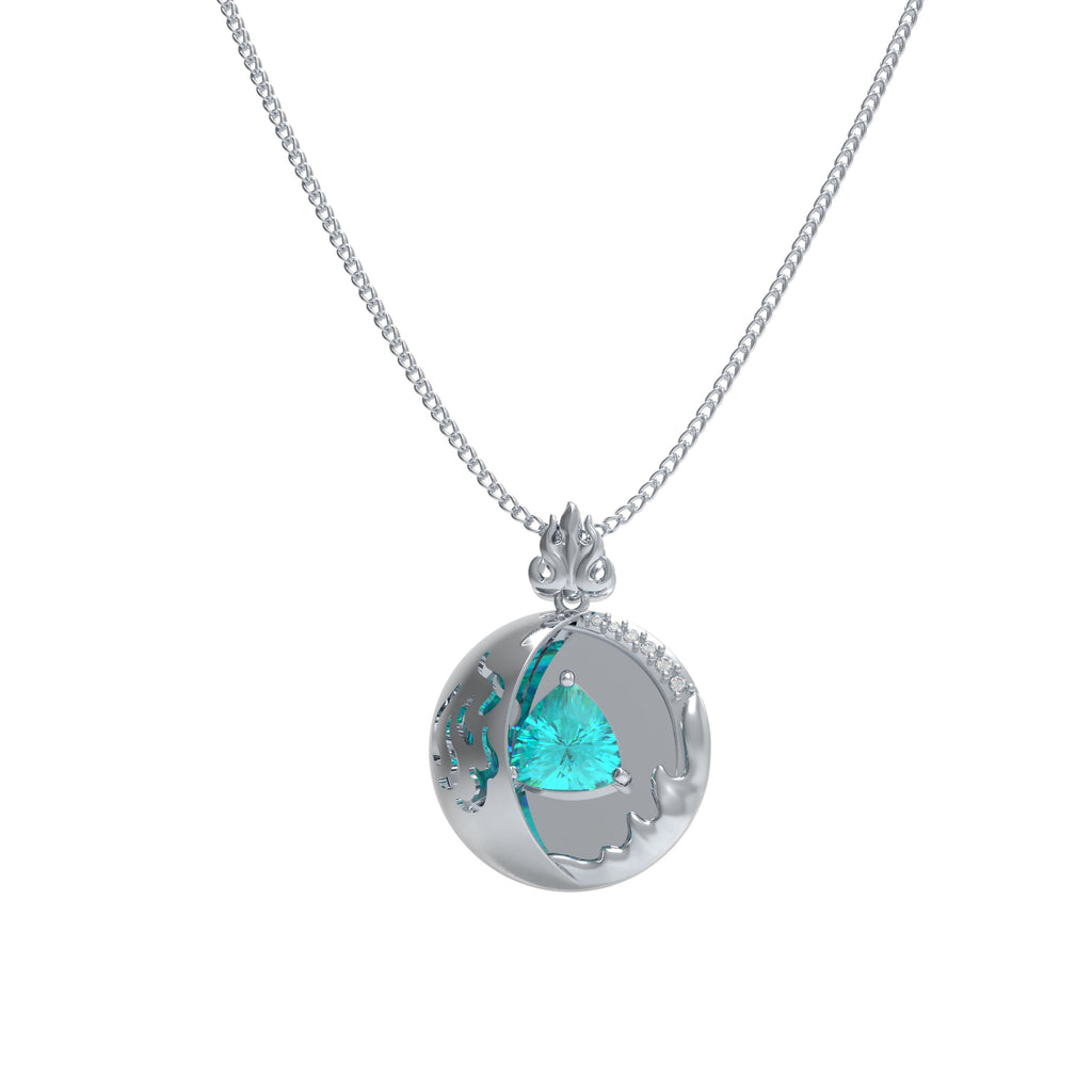 1CT Pear-Cut Lab-Grown Paraíba & Diamond Pendant Necklace
