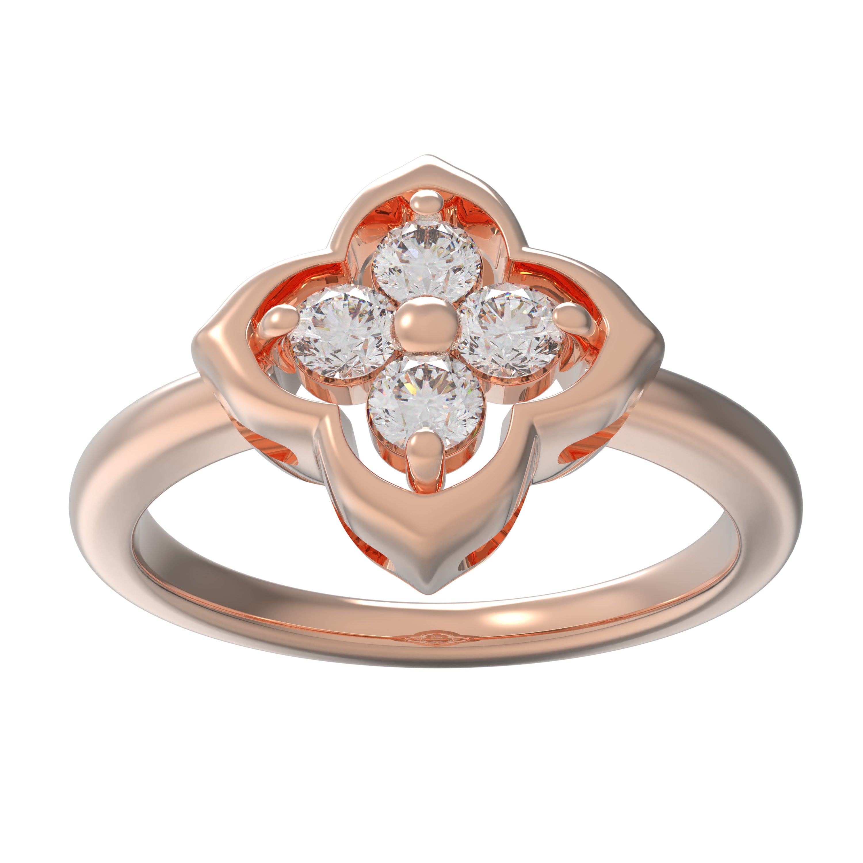 Serene Bloom Clover Diamond Ring