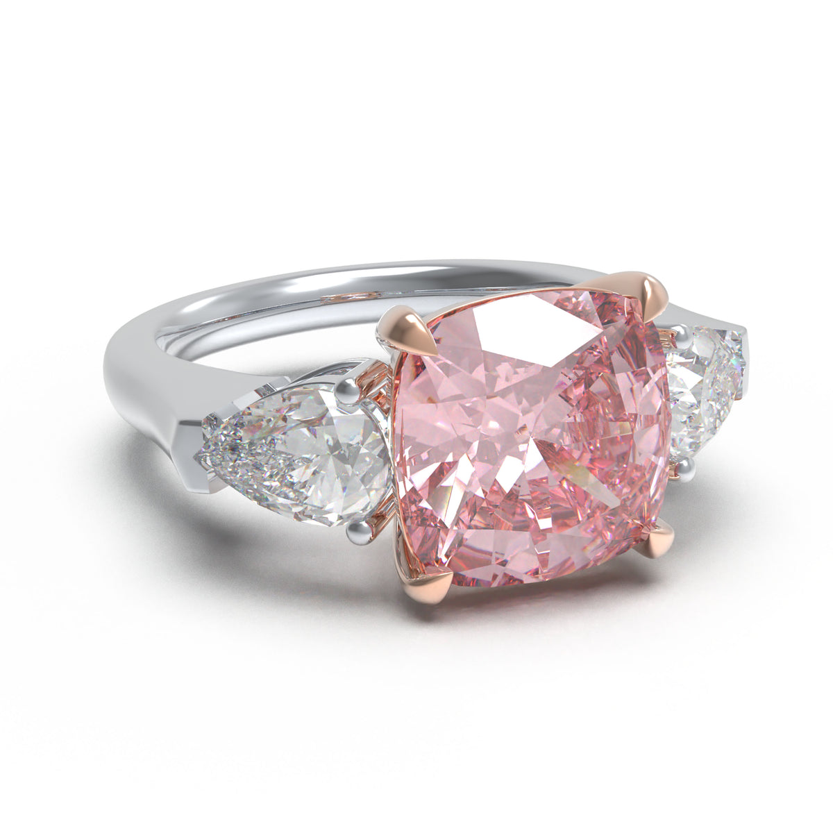 Blush Horizon 2.80CT Lab-Grown Pink Diamond Three-Stone Engagement Ring
