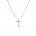 Golden Providence 0.70 CT Lab-Grown Diamond Cross Necklace in 10K or 14K Gold