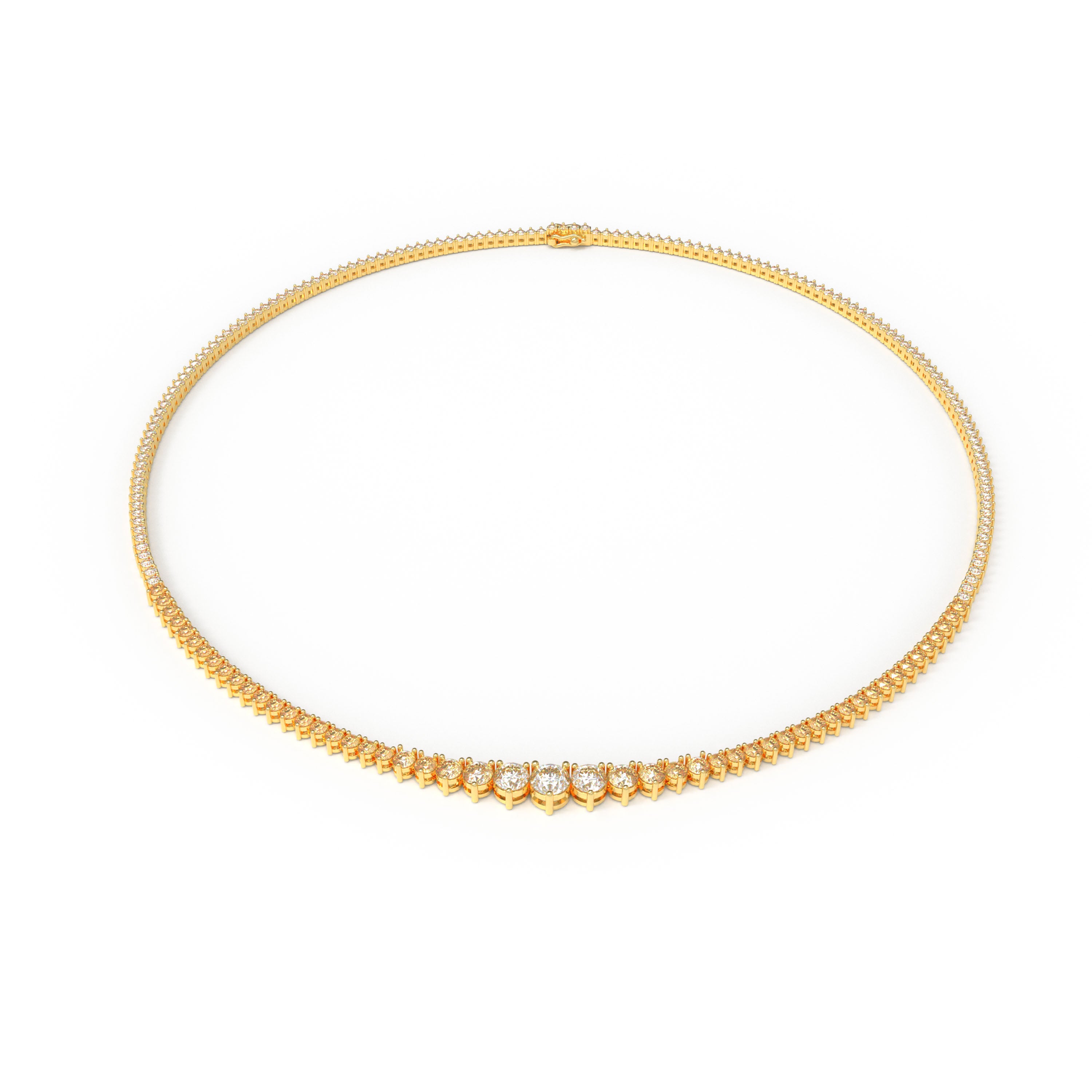 Lab-Grown Diamond Necklace, 8ct/10ct D-E Color VVS1-VVS2, 10K/14K Yellow Gold, 16 Inch Anniversary & Wedding Gift for Women
