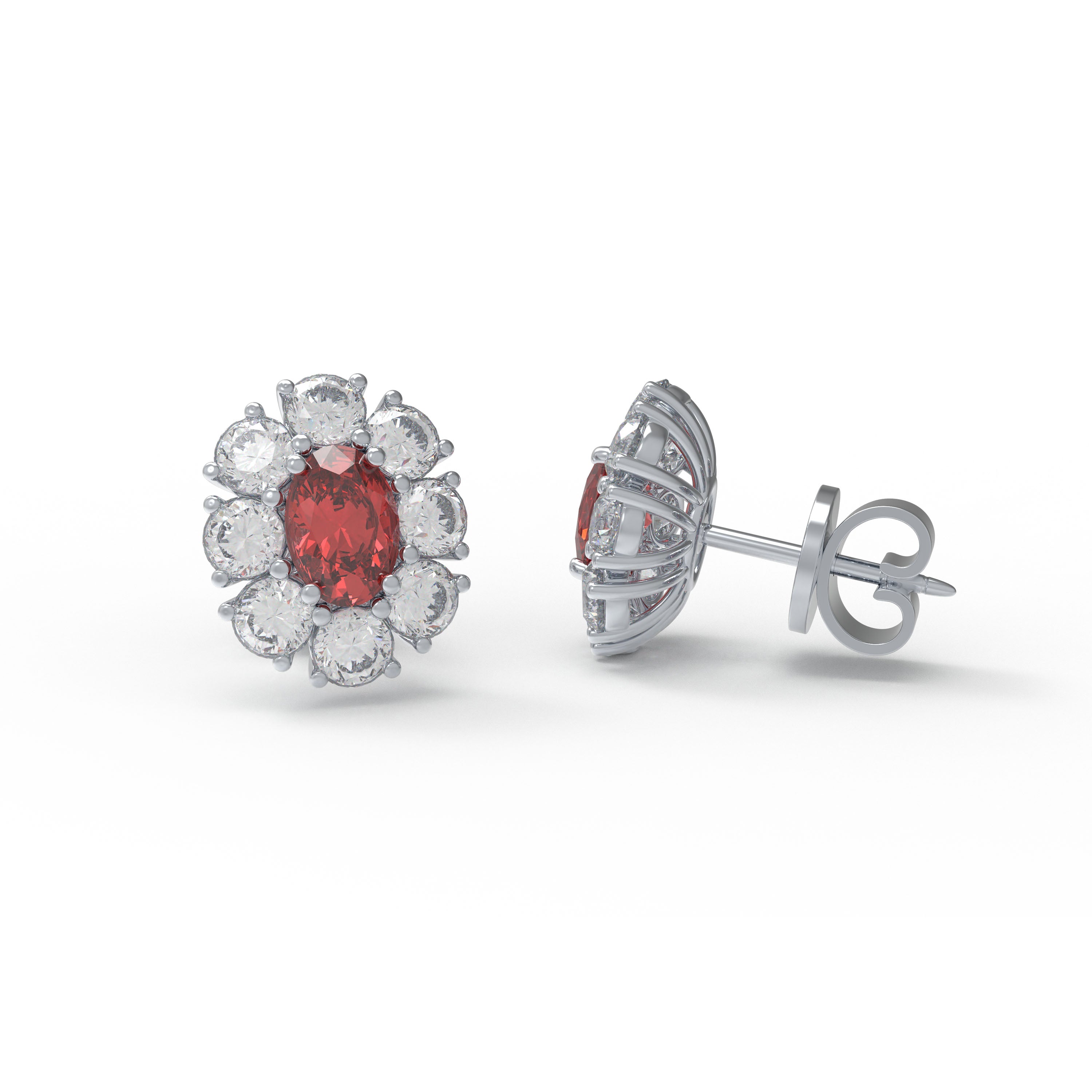 Customizable 10K/14K Rose/White/Yellow Gold Or 950 Platinum Double Lab-Grown Ruby Earrings (1.5ct Total) | VVS1-VVS2 D-E Color | Gift for Women