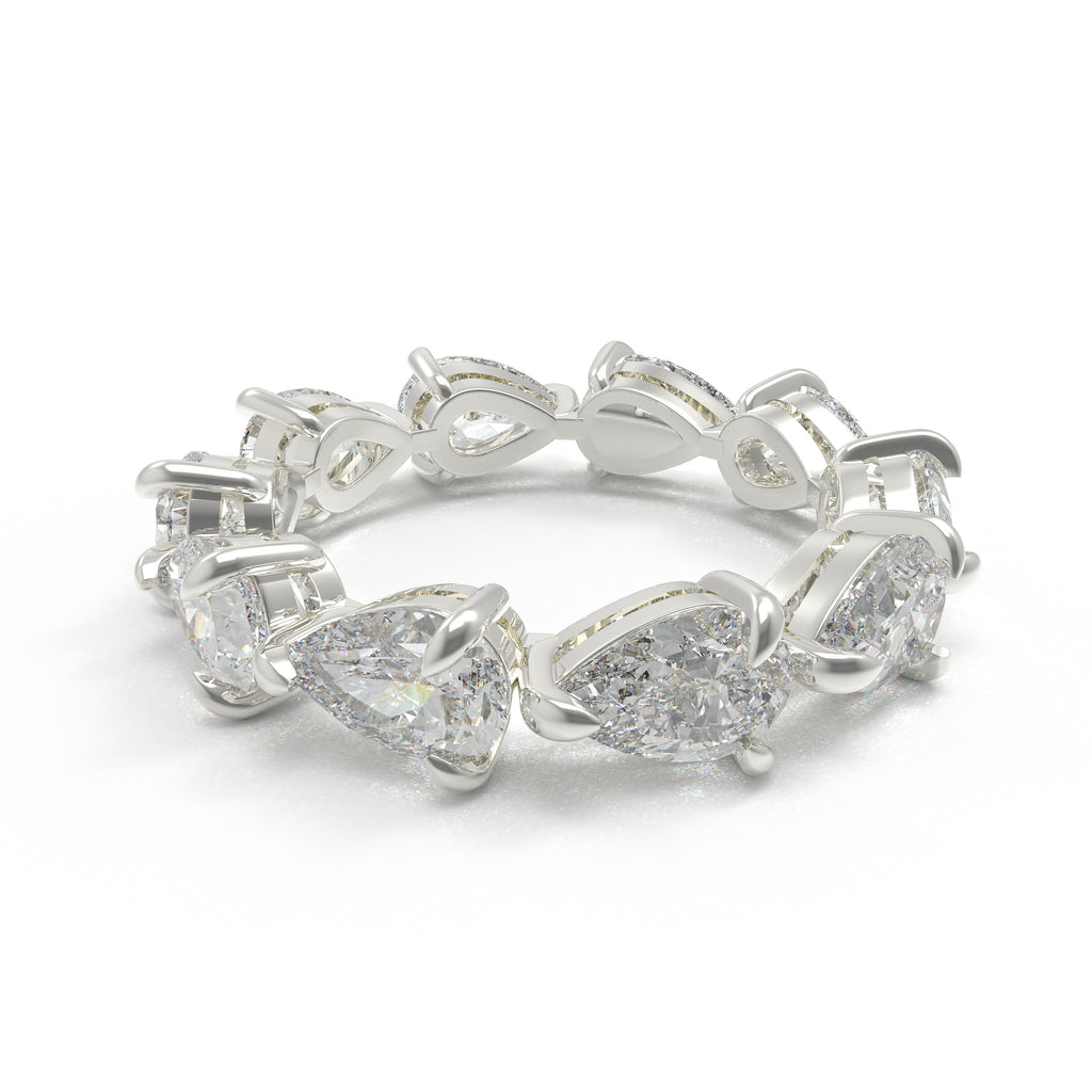 ELVORIQUE Drops of Eternity Pear-Cut Moissanite Eternity Band
