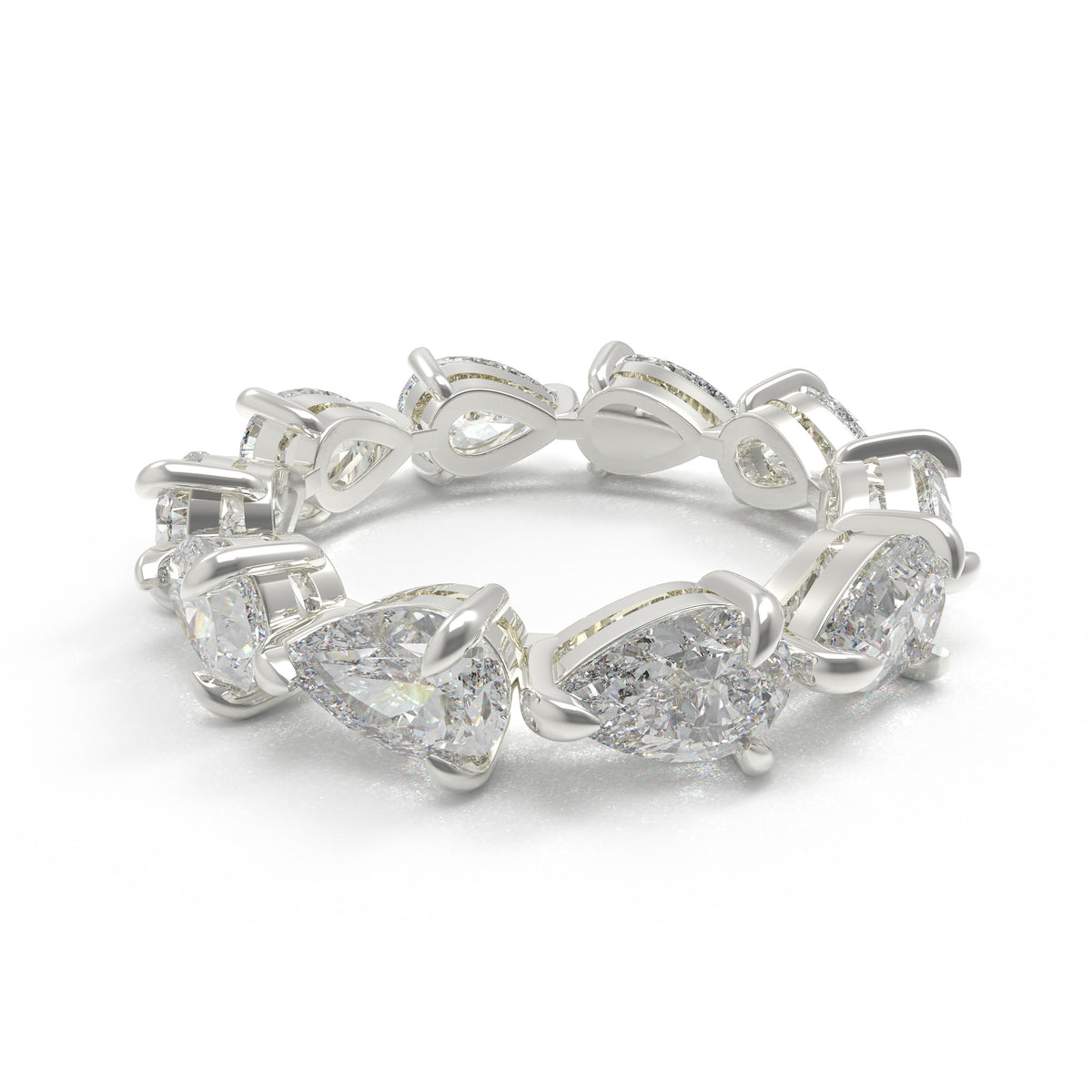 ELVORIQUE Drops of Eternity Pear-Cut Moissanite Eternity Band