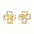 Lucky Hearts Clover Lab-Grown Diamond Stud Earrings in Yellow Gold
