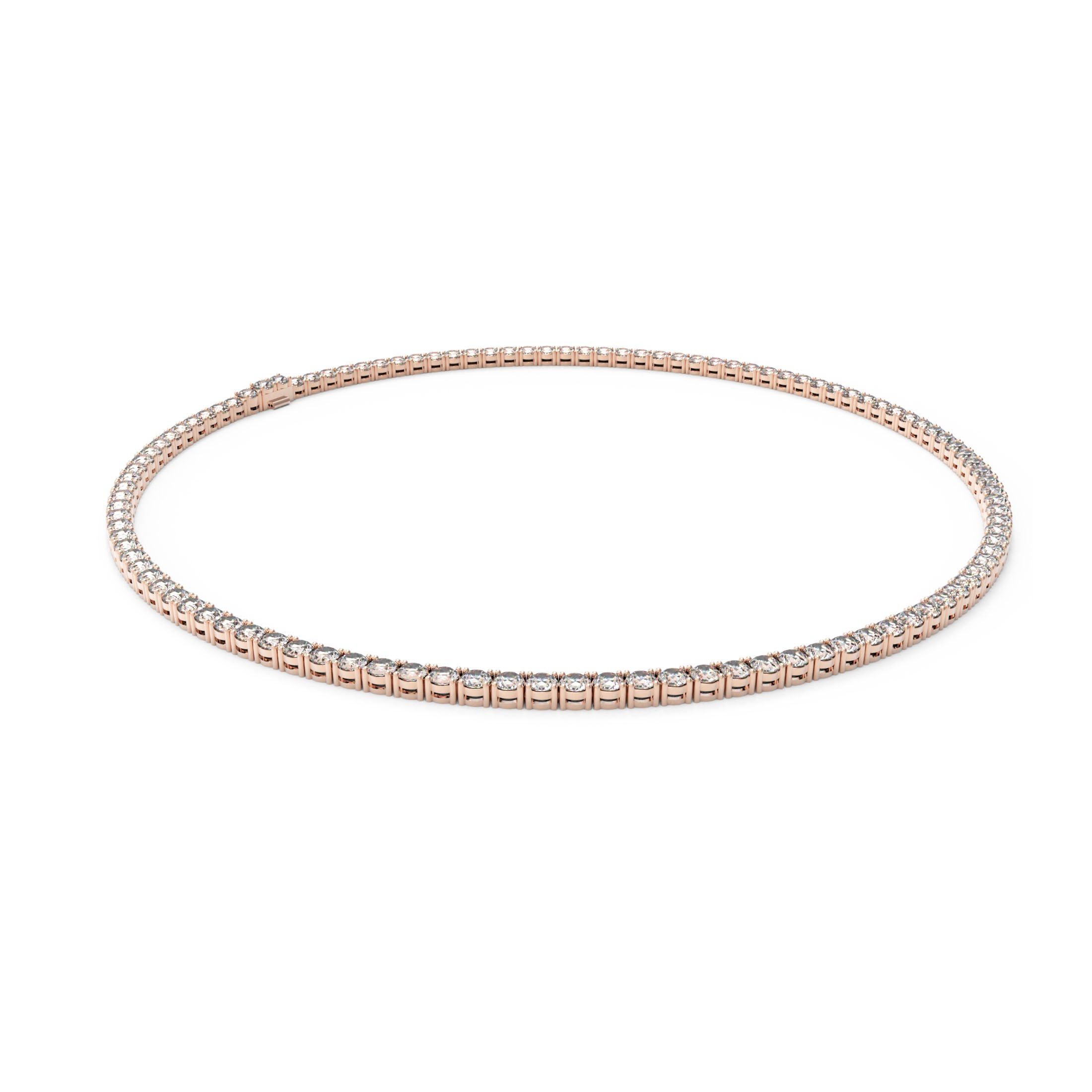 Collier tennis classique en diamants de laboratoire – Personnalisable en or 14 carats ou en platine | Poids total des diamants : 13,7 à 24 ct