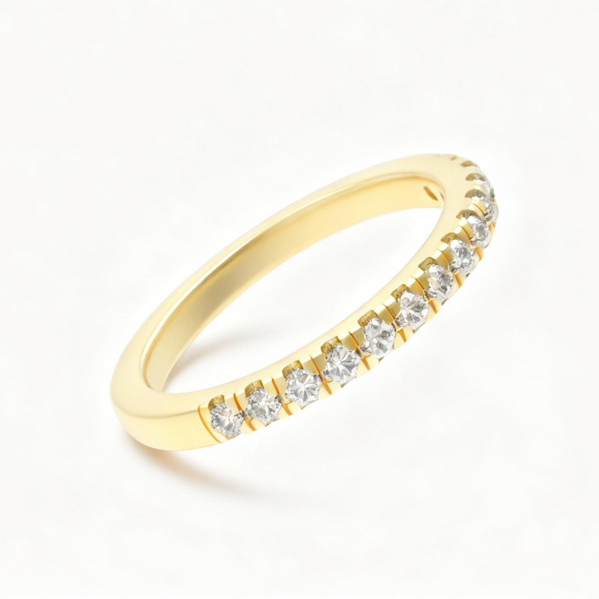Yellow Gold Lab-Grown Diamond Half Eternity Ring | ELVORIQUE