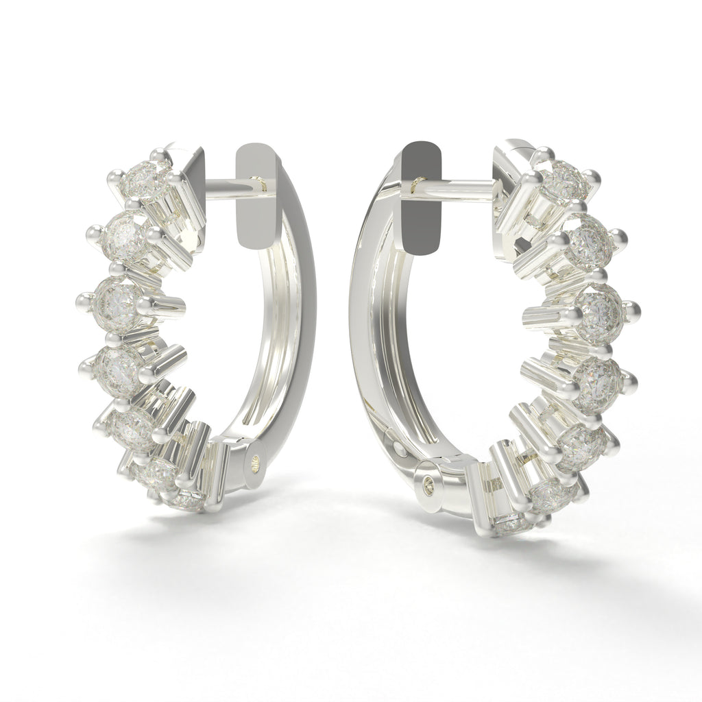Everyday Orbit 1 CTW Moissanite Huggie Hoop Earrings