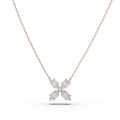 Marquise Bloom 1.35 CTW Lab-Grown Diamond Clover Necklace in Rose Gold