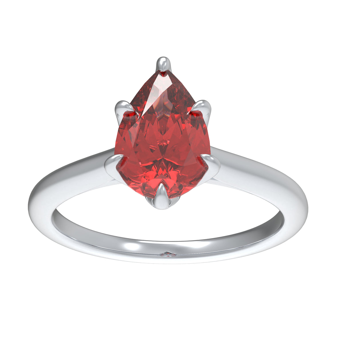Crimson Promise 2CT Pear-Cut Lab-Grown Ruby Solitaire Ring