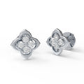 Serene Bloom Clover Moissanite Stud Earrings