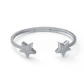 Twin Stars 1 CTW Moissanite Cuff Bangle in Sterling Silver