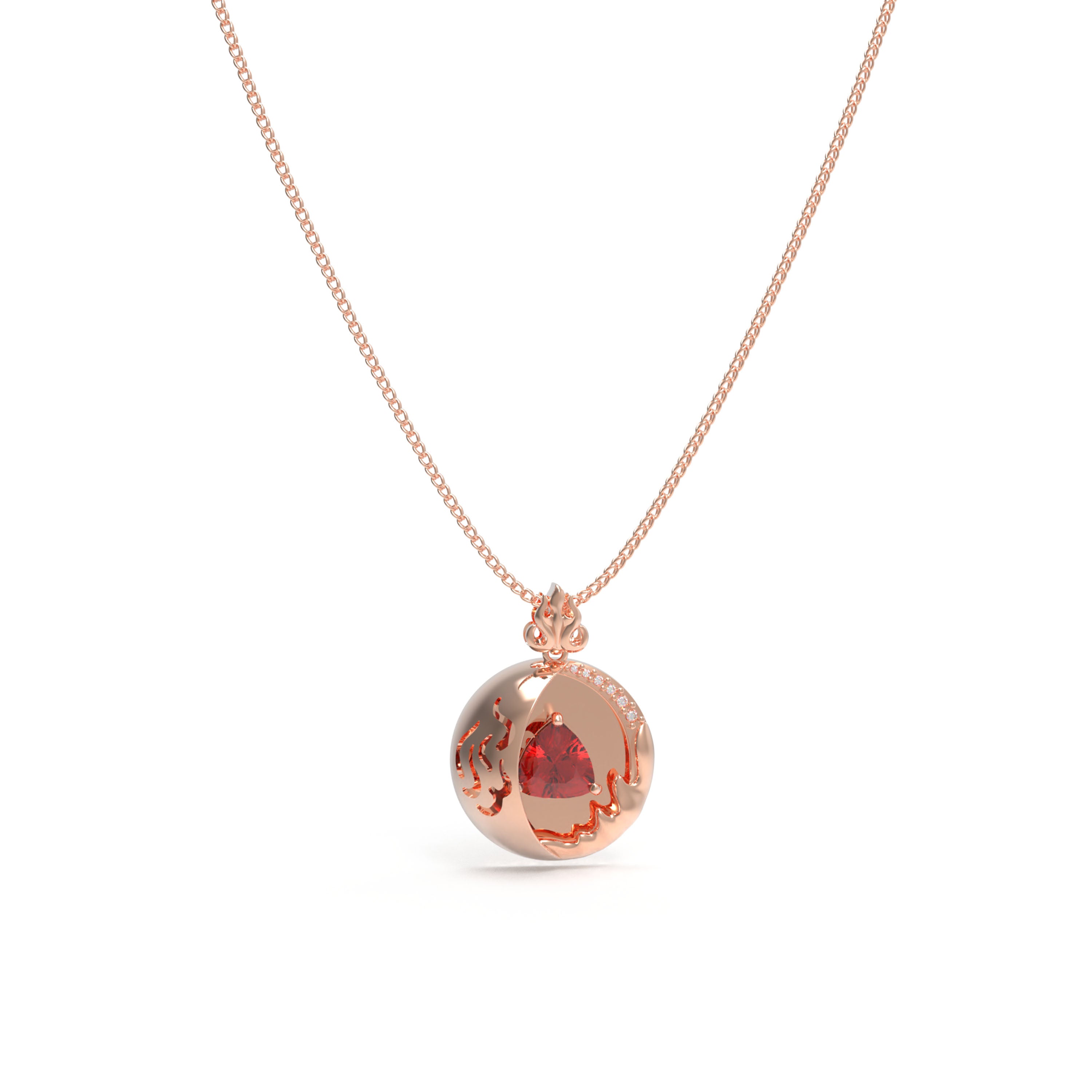 Lab-Grown 1CT Ruby Pendant Necklace with 6 VVS1-VVS2 D-E Color Diamonds, 10K/14K White/Yellow/Rose Gold & Platinum, Ideal Gift for Anniversary/Valentine’s Day/Christmas