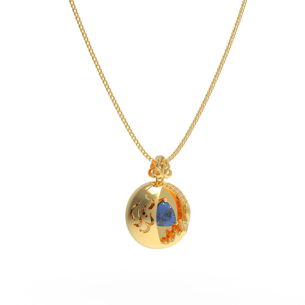 1CT Pear-Cut Lab-Grown Sapphire & Diamond Pendant Necklace