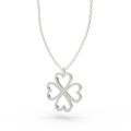 Four Hearts Clover White Gold Diamond Pendant Necklace