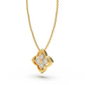 Song-Inspired Four-Petal Yellow Gold Diamond Necklace