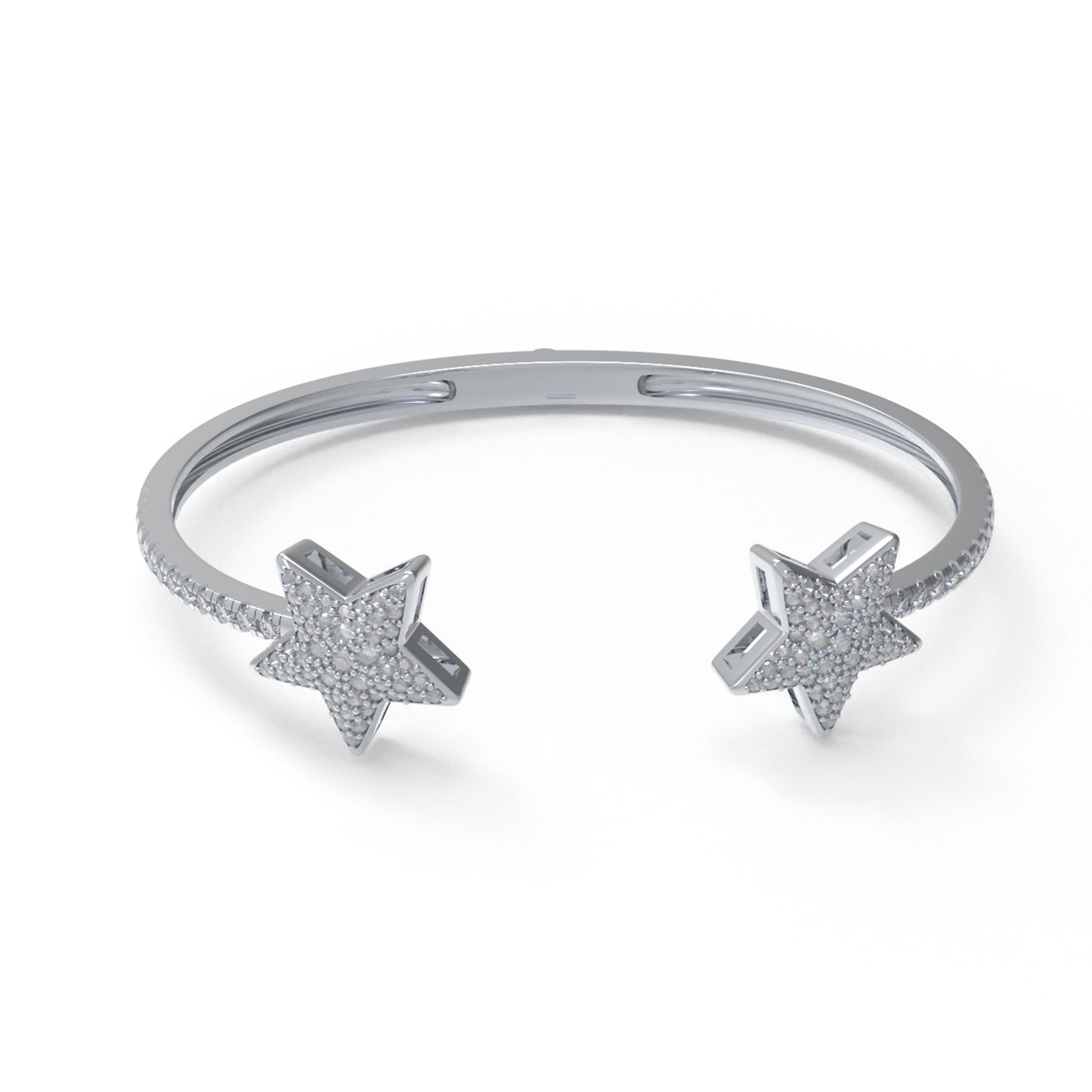 10K/14K White Gold Or 950 Platinum 5-Star Bracelet with 128 Lab-Grown Diamonds (VVS1-VVS2, D-E) | Stackable Fine Jewelry Gift for Women, Anniversary, Mother's Day, Christmas