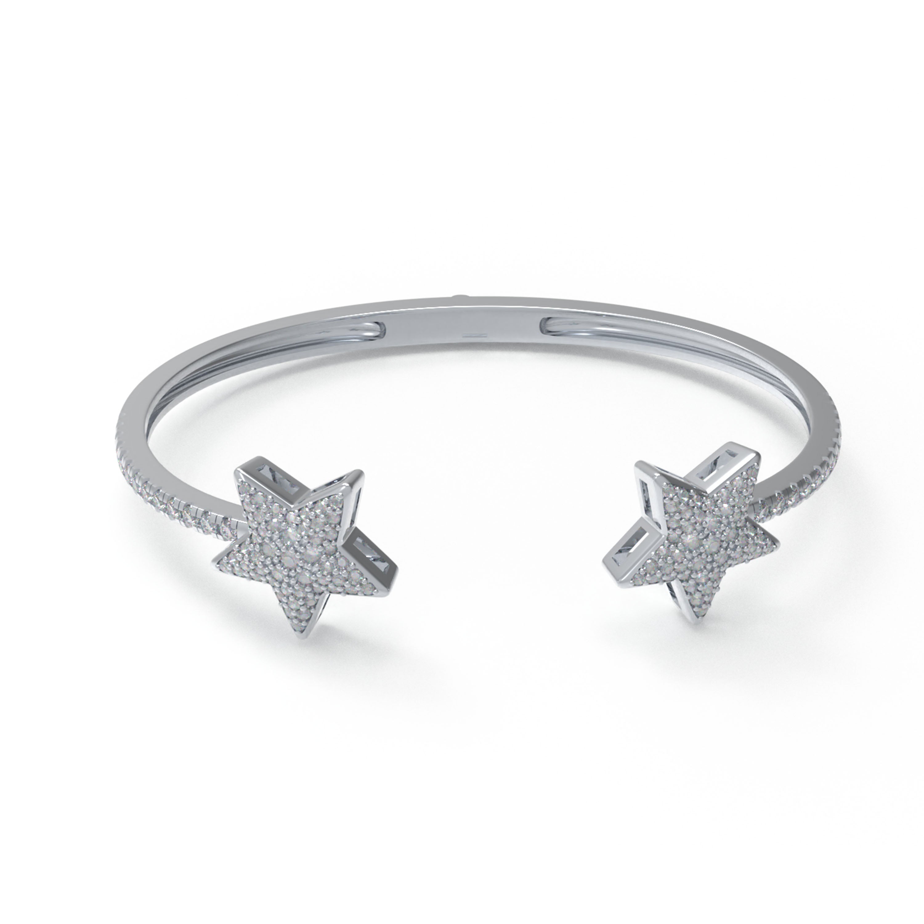 10K/14K White Gold Or 950 Platinum 5-Star Bracelet with 128 Lab-Grown Diamonds (VVS1-VVS2, D-E) | Stackable Fine Jewelry Gift for Women, Anniversary, Mother's Day, Christmas