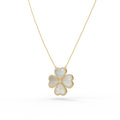 Mother-of-Pearl Heart Clover Lab-Grown Diamond Necklace - 0.50 CTW