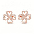 Lucky Hearts Clover Lab-Grown Diamond Stud Earrings in Rose Gold