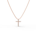 Roseate Grace 1 CT Lab-Grown Diamond Cross Necklace in 10K or 14K Rose Gold