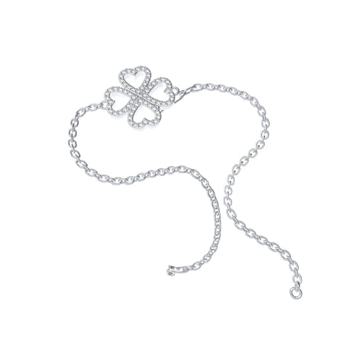 0.4CT Lab Grown Moissanite Heart Lucky Bracelet, 925 Sterling Silver Hypoallergenic Dainty Bracelet, Jewelry Gift for Women Anniversary Holiday Birthday