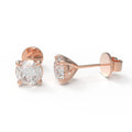 Rose Dawn Light Lab-Grown Diamond Solitaire Stud Earrings