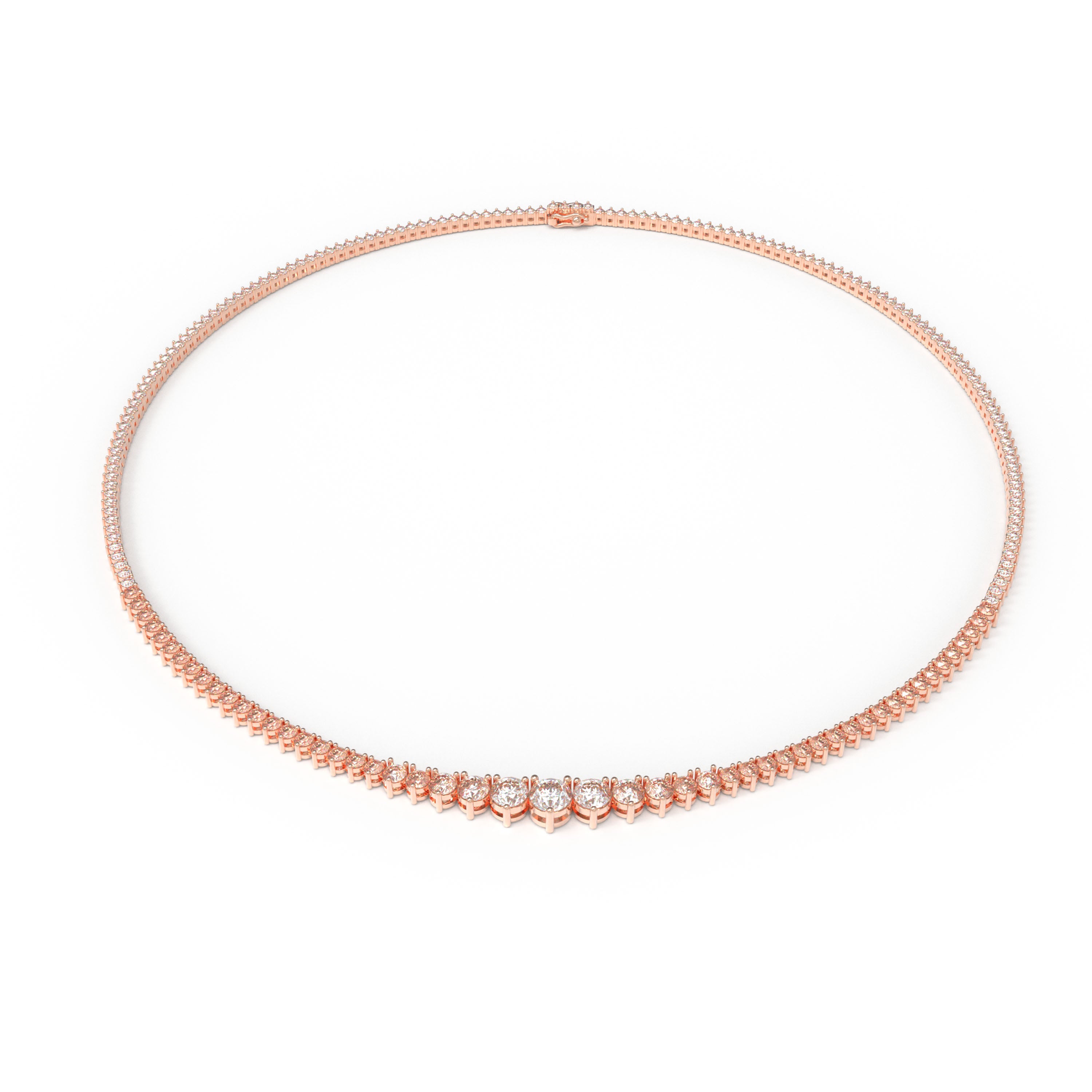 Lab-Grown Diamond Necklace, 8ct/10ct D-E Color VVS1-VVS2, 10K/14K Rose Gold, 16 Inch Elegant Gift for Women