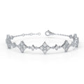 2CTW/3CTW Lab-Grown Diamond Four-Leaf Clover Bracelet in White Gold or Platinum