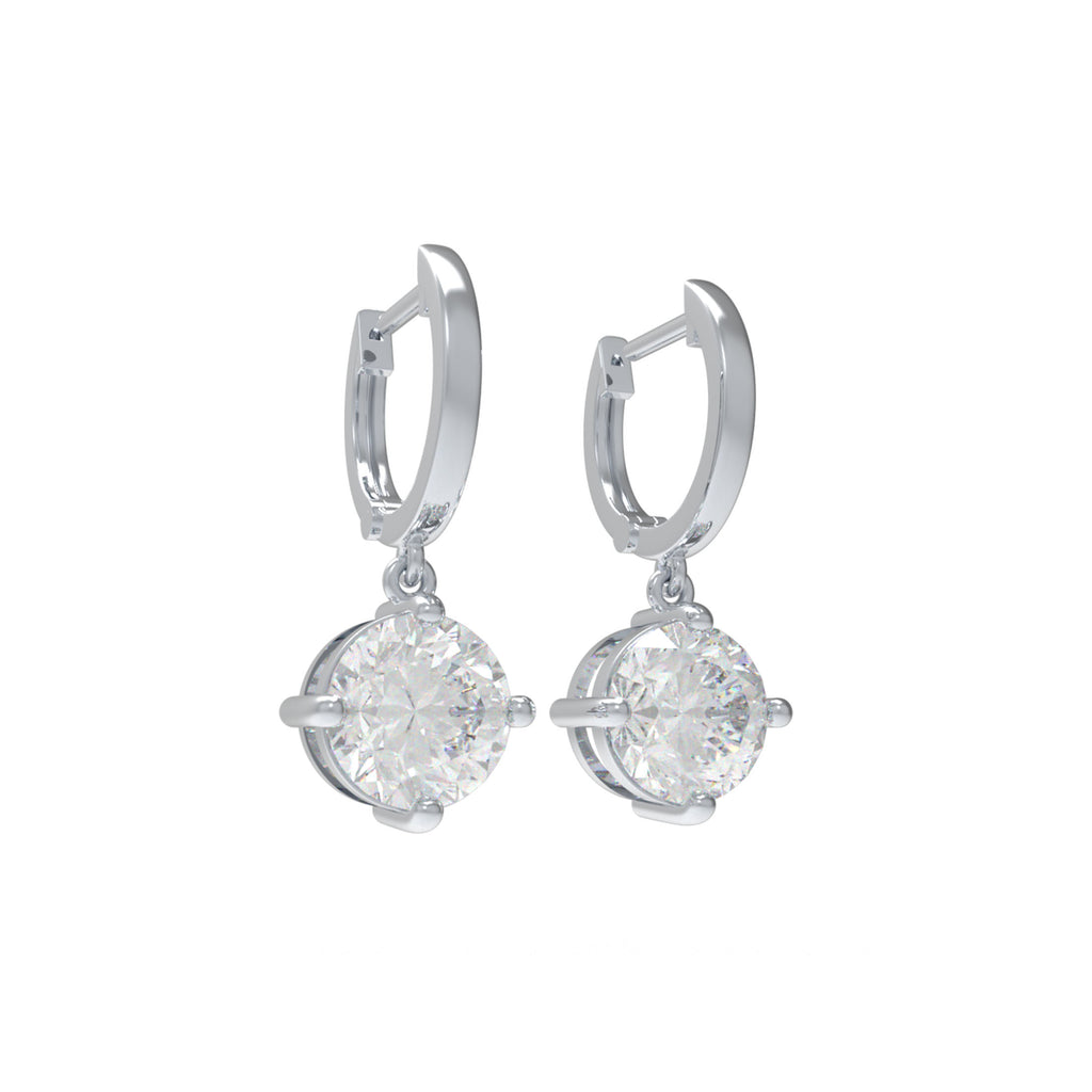 ELVORIQUE Lumina Round Lab-Grown Diamond Huggie Drop Earrings