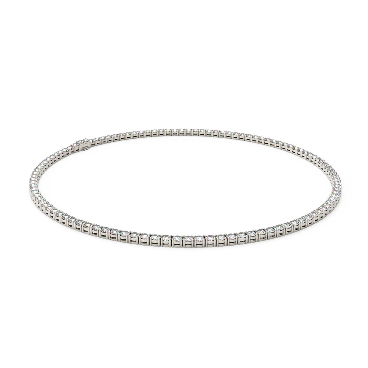 Collier tennis classique en diamants de laboratoire – Personnalisable en or 14 carats ou en platine | Poids total des diamants : 13,7 à 24 ct