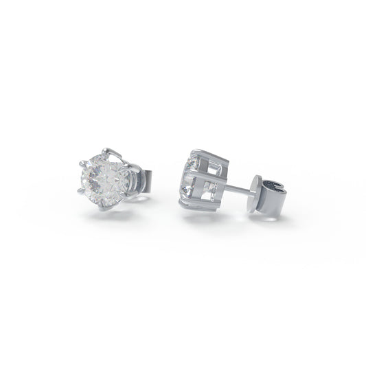 Lab - Grown Diamond Stud Earrings, 0.5CT/1CT Each, 9K/14K/18K Gold (White/Rose/Yellow) & Platinum, Ideal for Daily Wear, Gifting on Anniversaries, Holidays, etc.