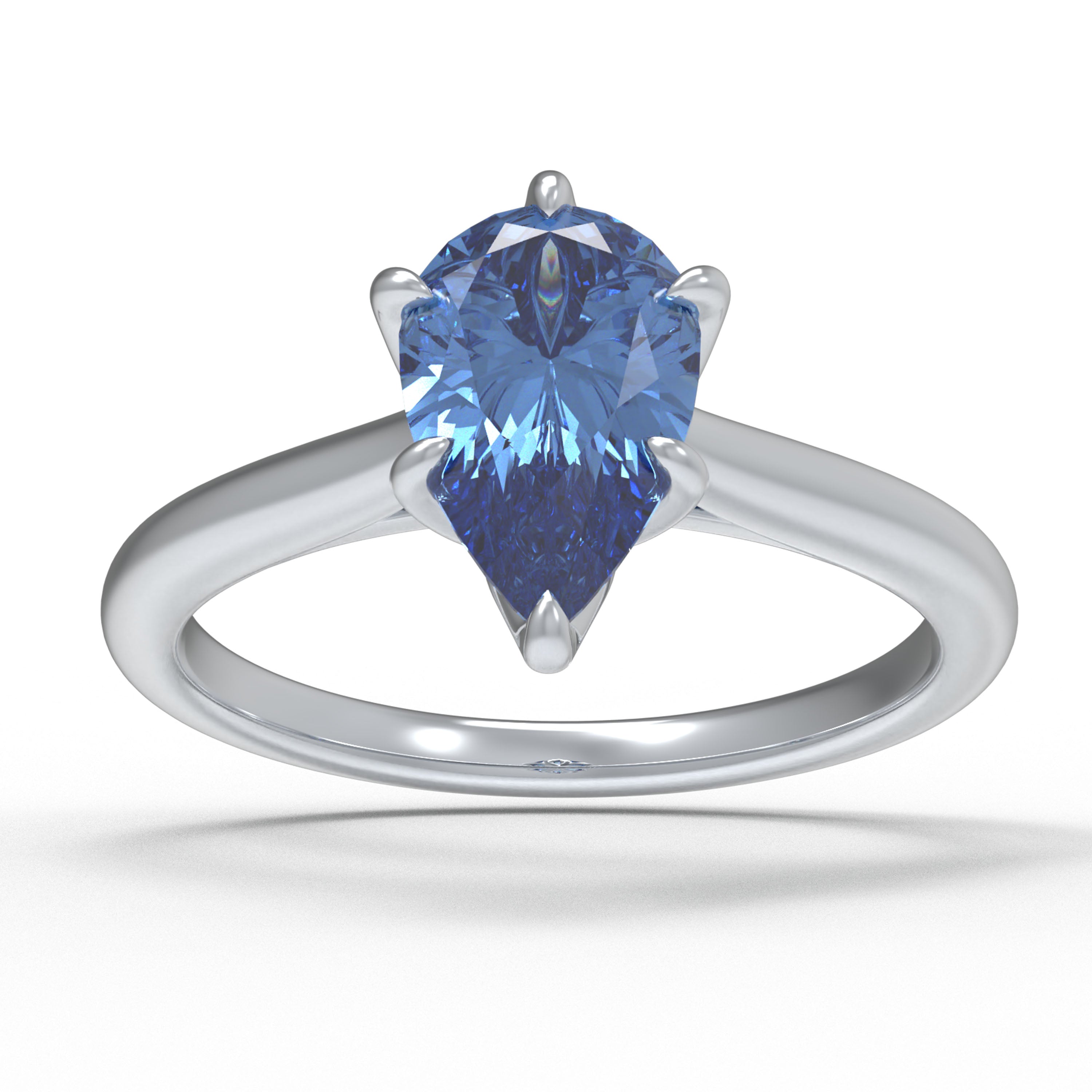 Dew of Promise Pear-Cut Gemstone Ring in Sterling Silver