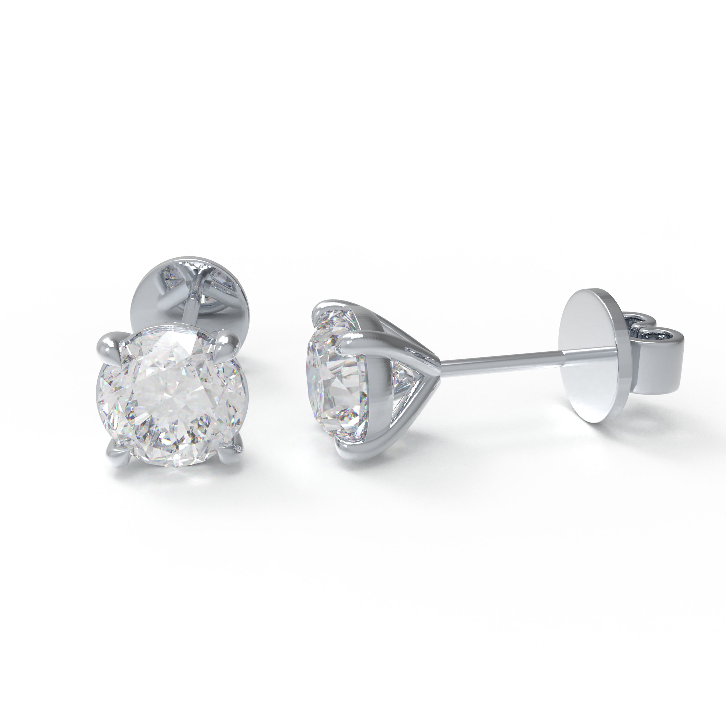 Lab-Grown Diamond Stud Earrings for Women, 0.5ct/1ct D-E VVS1-VVS2, 10K/14K White Gold & Platinum 950, Gift for Her