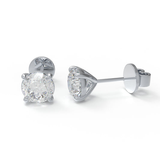 Lab-Grown Diamond Stud Earrings for Women, 0.5ct/1ct D-E VVS1-VVS2, 10K/14K White Gold & Platinum 950, Gift for Her