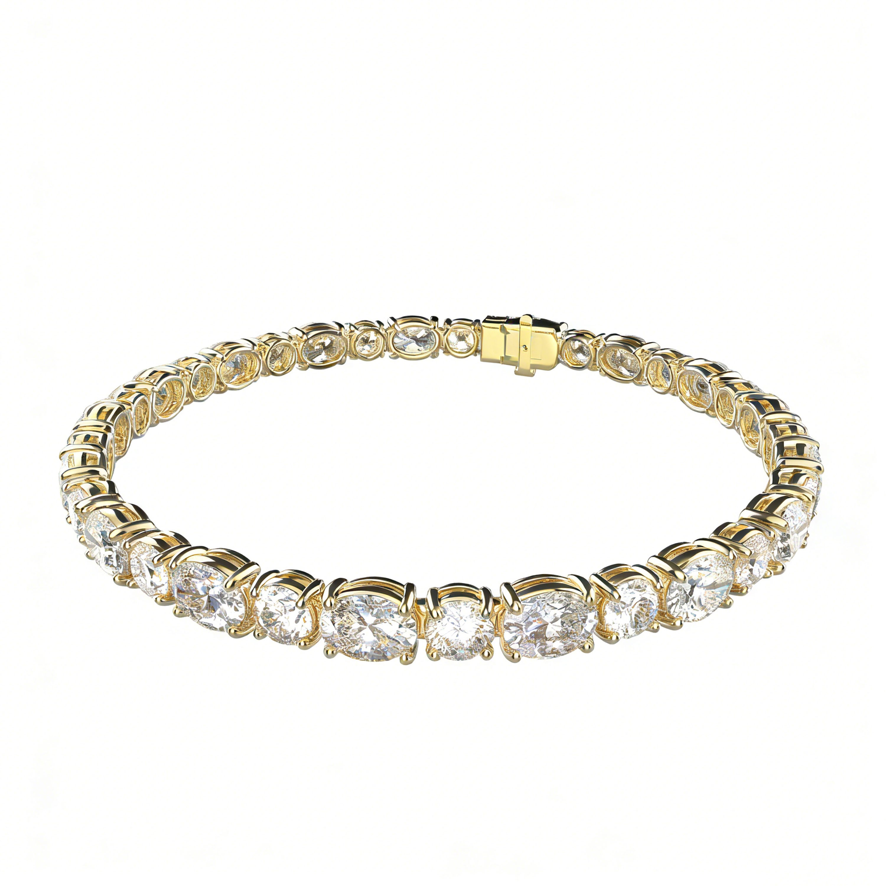 ELVORIQUE 4–10 CTW Lab-Grown Diamond Tennis Bracelet in Yellow Gold