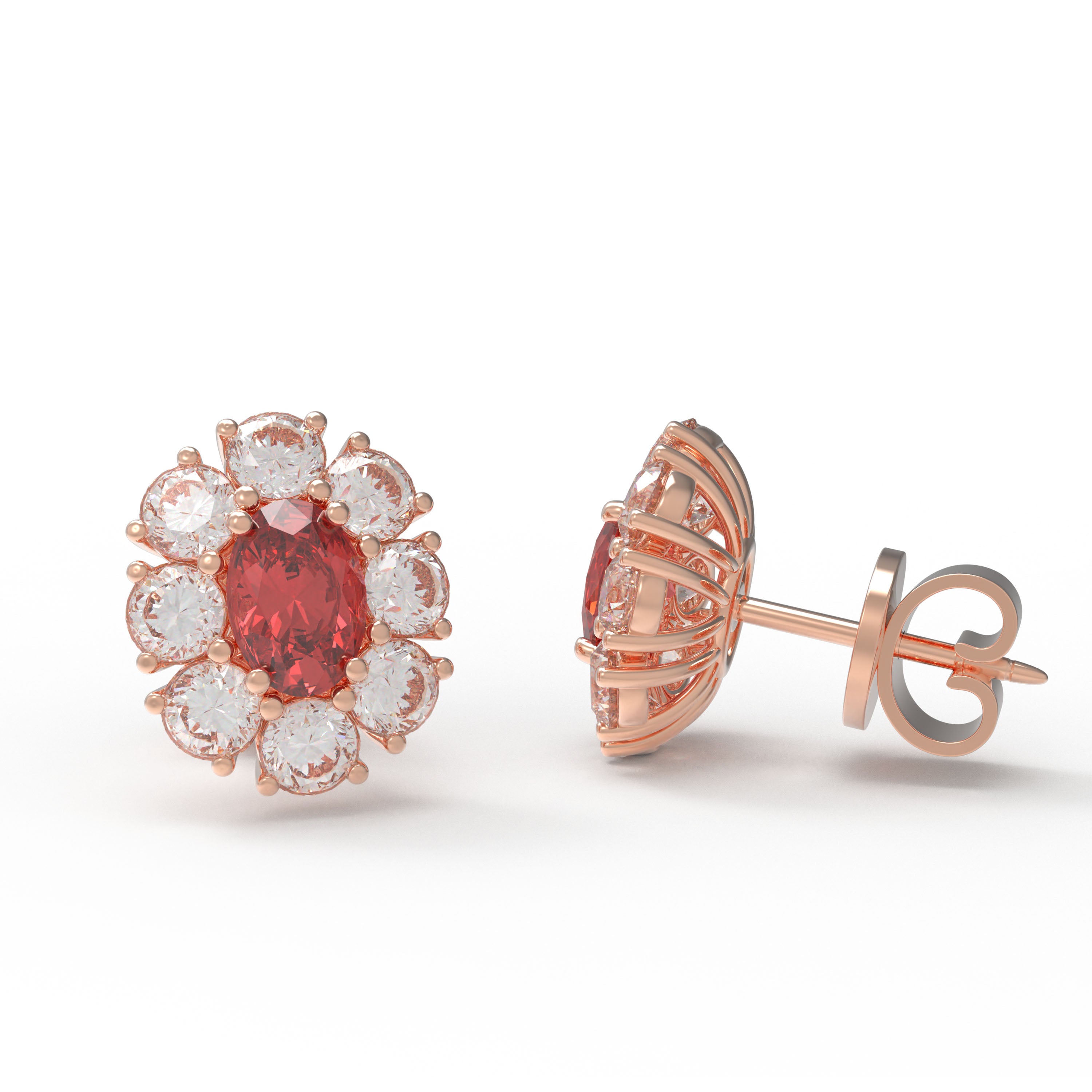 Customizable 10K/14K Rose/White/Yellow Gold Or 950 Platinum Double Lab-Grown Ruby Earrings (1.5ct Total) | VVS1-VVS2 D-E Color | Gift for Women