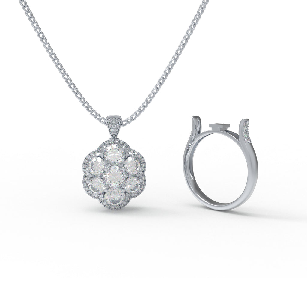 Frost Bloom Lab-Grown Diamond Convertible Ring & Pendant Set