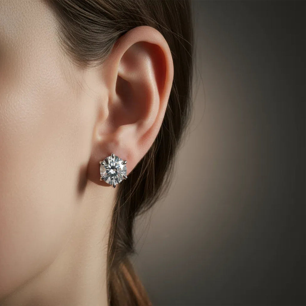 ELVORIQUE Aurelia Round Lab-Grown Diamond Stud Earrings