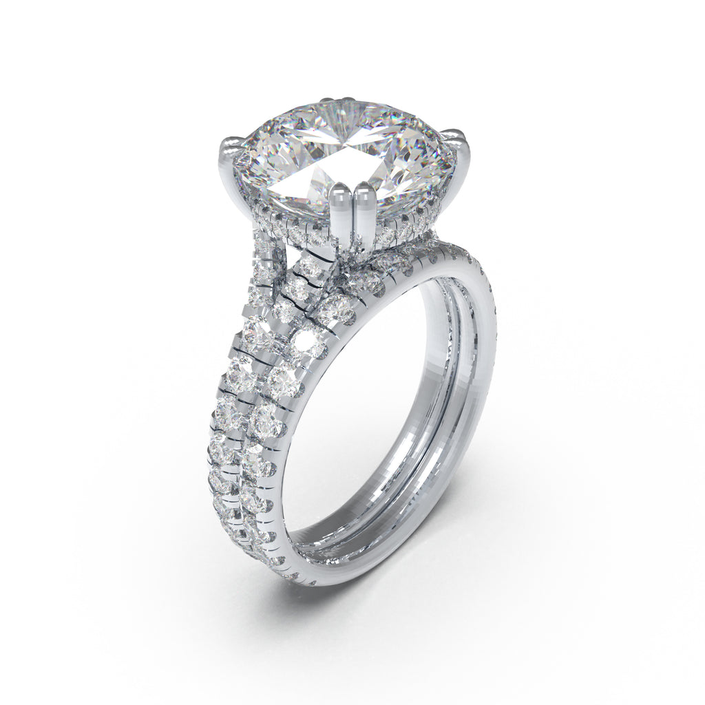 RADIANT ORBIT 4 CT Round Lab-Grown Diamond Bridal Ring Set