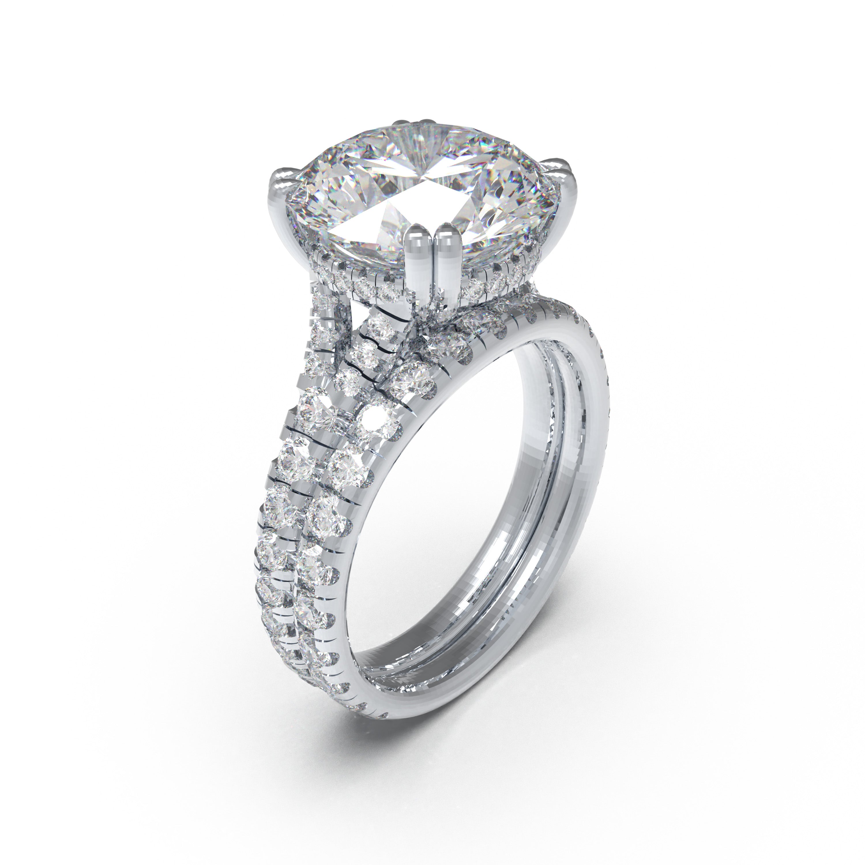 RADIANT ORBIT 4 CT Round Lab-Grown Diamond Bridal Ring Set