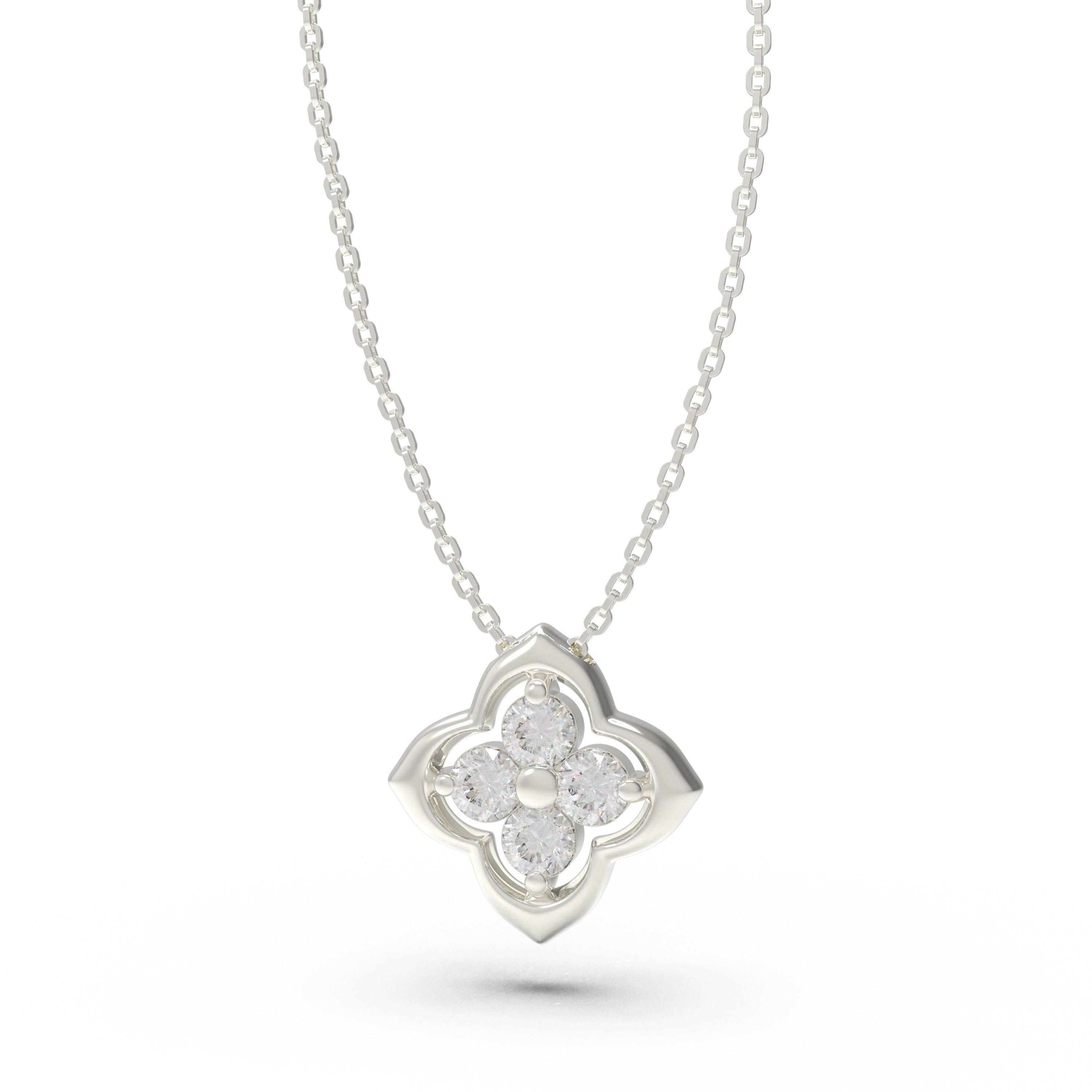 Women's Sterling Silver Pendant Necklace, 0.4ct Lab-Grown Diamond, Song Dynasty Aesthetics Jewelry, Ideal Gift for Sister, Mother, Lover, Client
