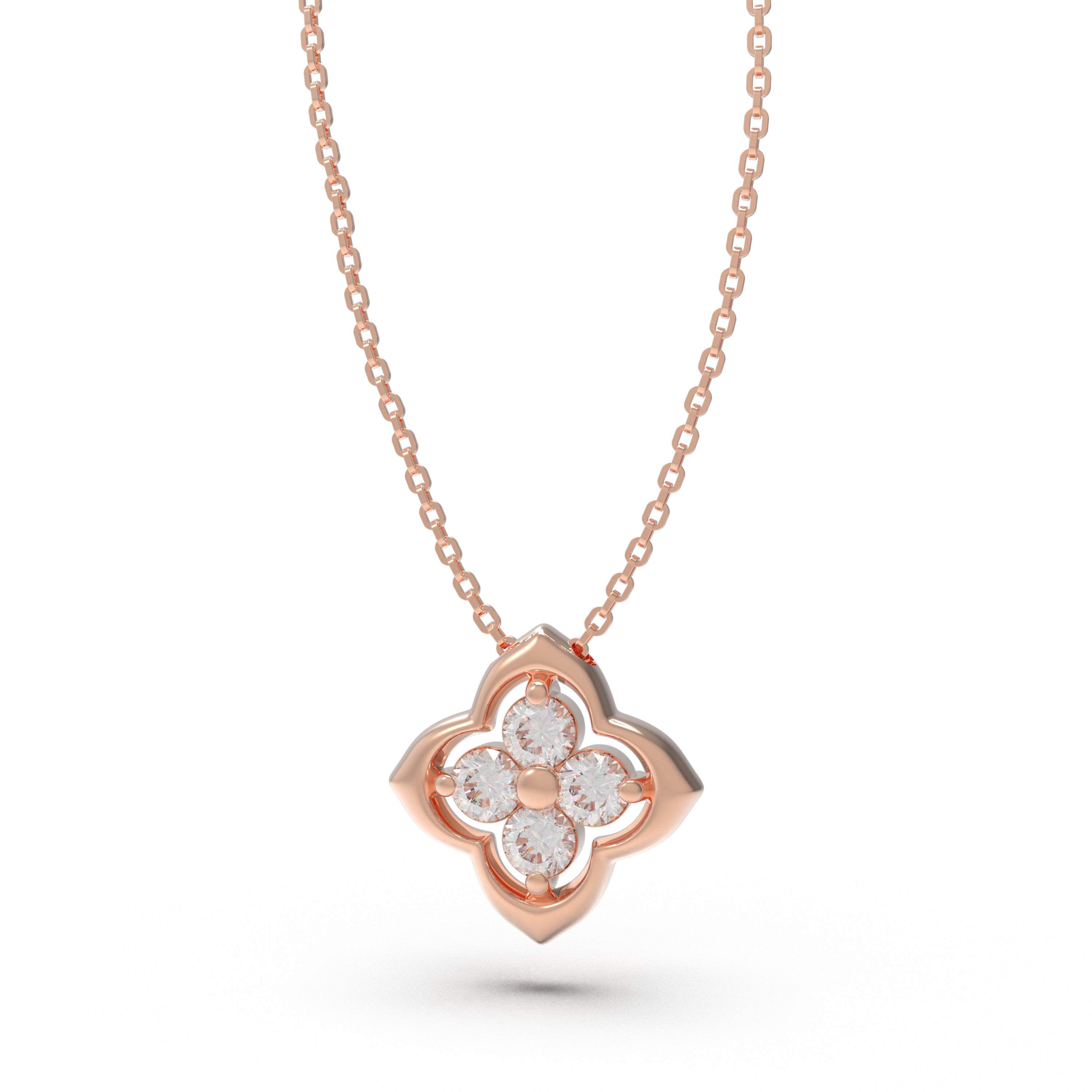 Women's Rose Gold Pendant Necklace, 0.4ct Lab-Grown Diamond, Song Dynasty Aesthetics Jewelry, Ideal Gift for Sister, Mother, Lover, Client