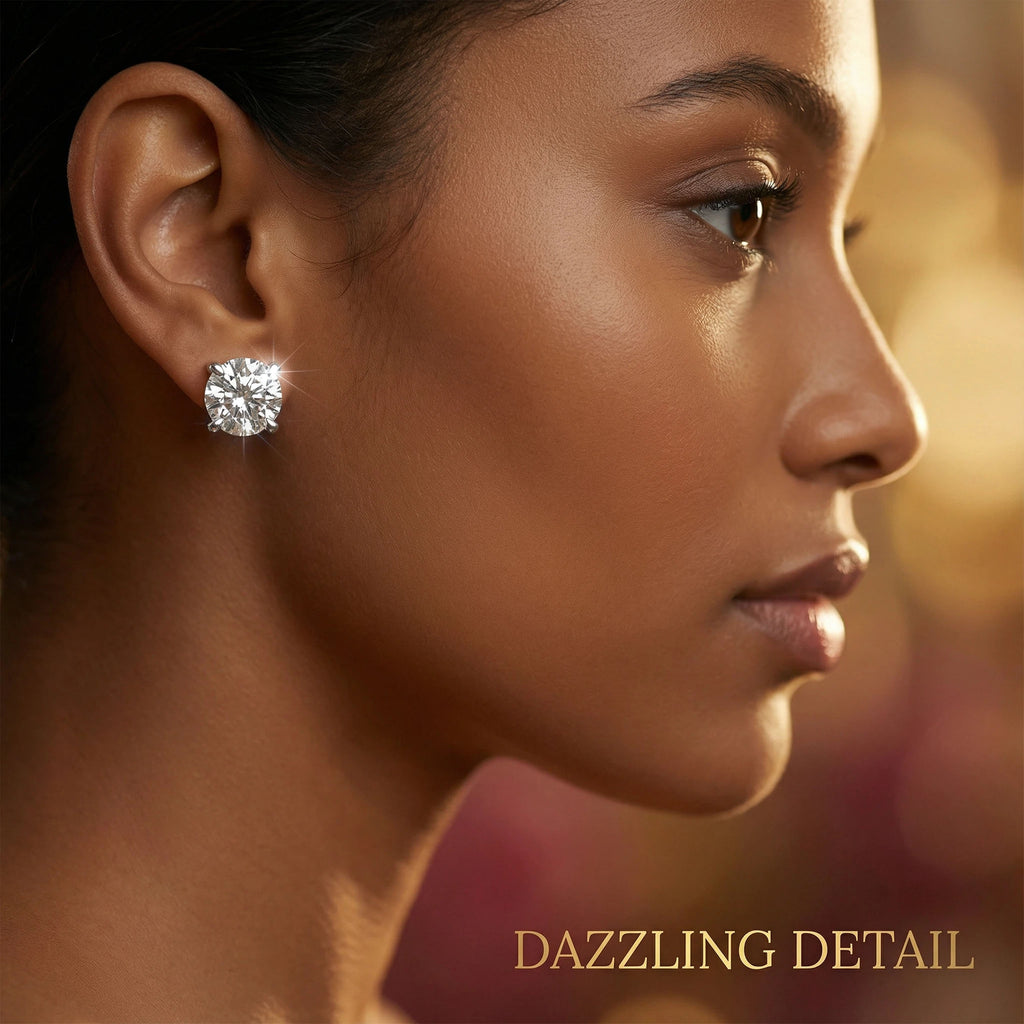Pure First Light Lab-Grown Diamond Solitaire Stud Earrings