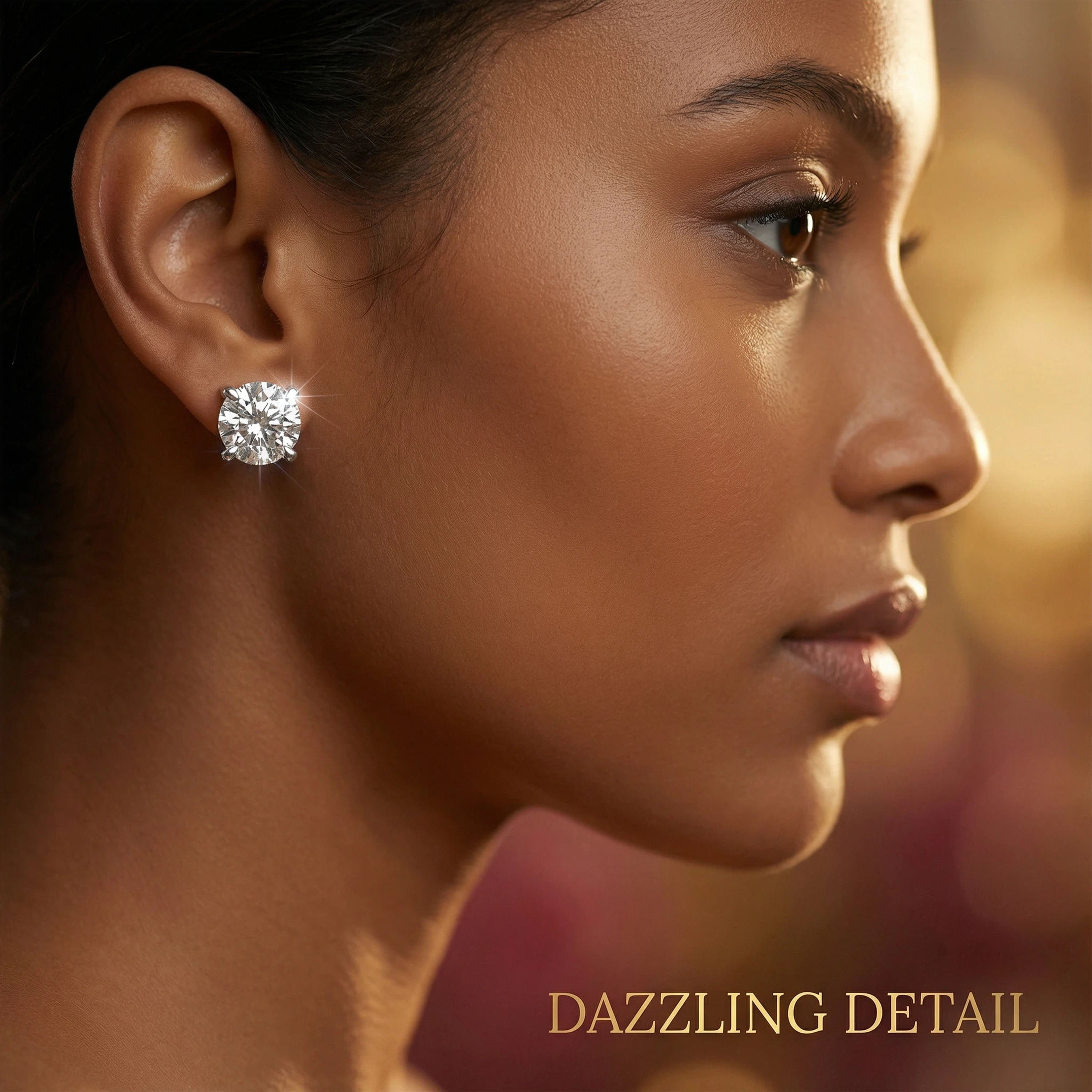 Lab-Grown Diamond Stud Earrings for Women, 0.5ct/1ct D-E VVS1-VVS2, 10K/14K White Gold & Platinum 950, Gift for Her